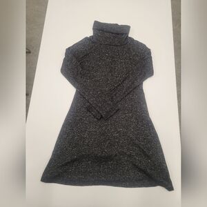 Olivia Rae Black Marled Long-Sleeve Turtleneck Dress